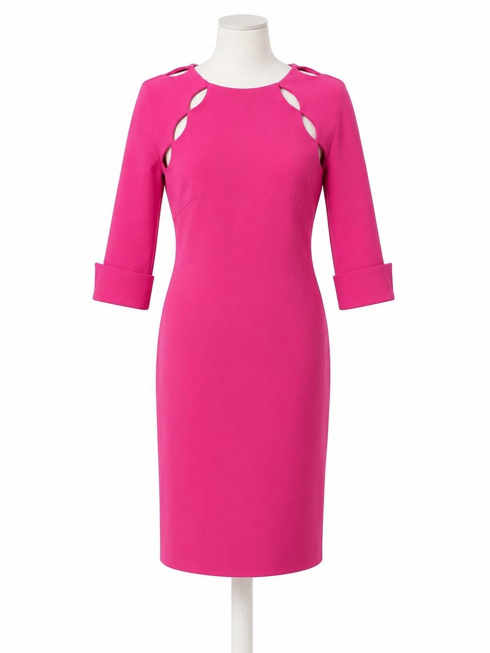 Alberto Makali Pink Fuschia Sheath Midi Dress NWT
